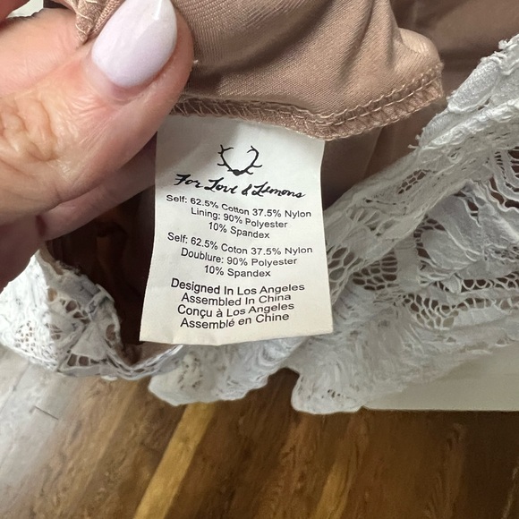 For Love & Lemons Gianna Mini Lace Apron Dress Size M - Picture 9 of 11